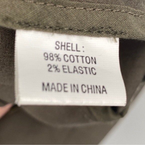 Kenna-T Olive Green Utility Jacket Cinched Waist Bronze Metal Detail Size Medium - Picture 9 of 11